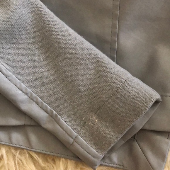 Grayish Blue Vegan Leather Jacket - Picture 8 of 8